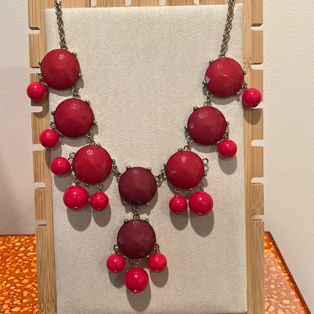 Statement Necklace Raspberry and Pink